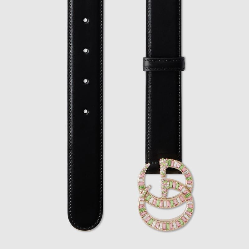 Replicate GG Marmont belt with crystal buckle(1:1 replica)