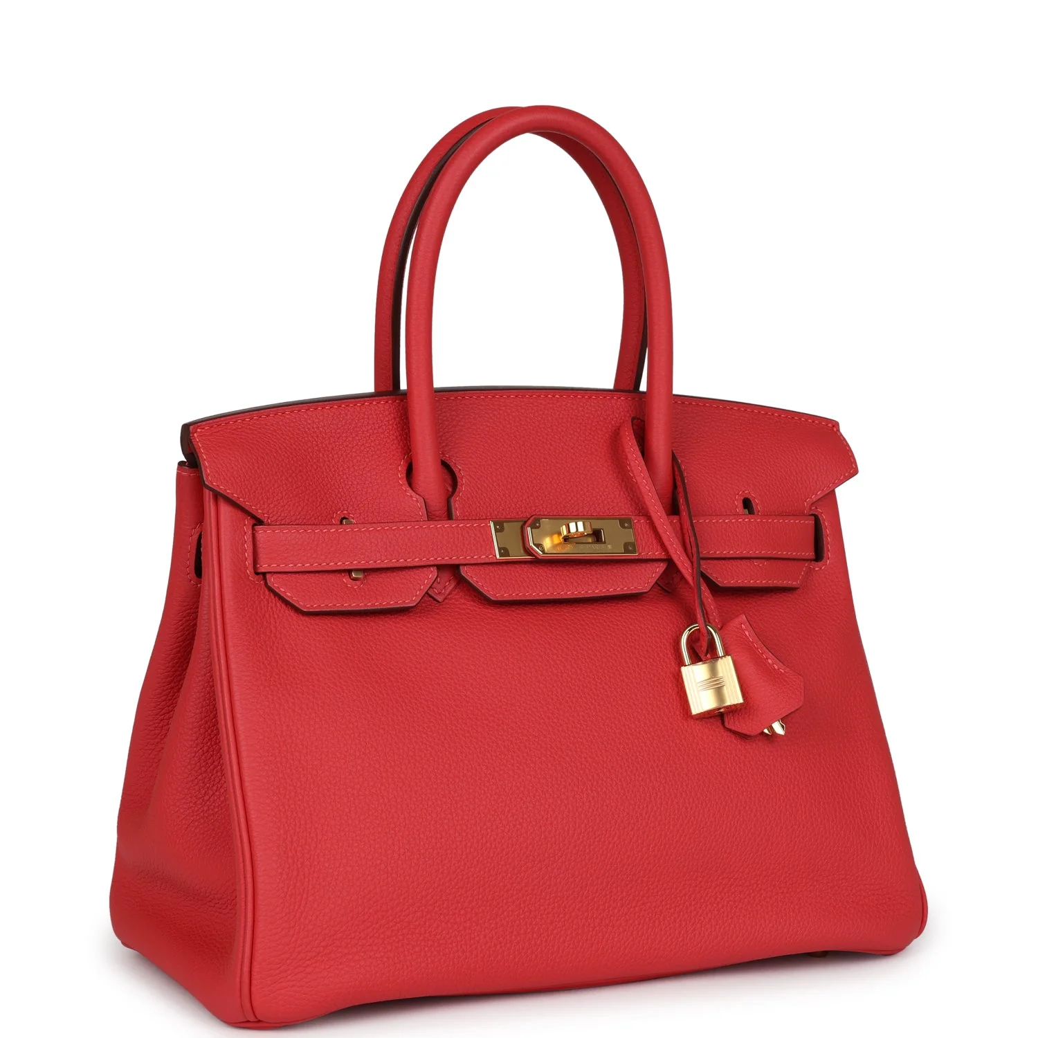 Replicate Hermes Birkin 30 Rouge Pivoine Togo Gold Hardware(1:1 replica)