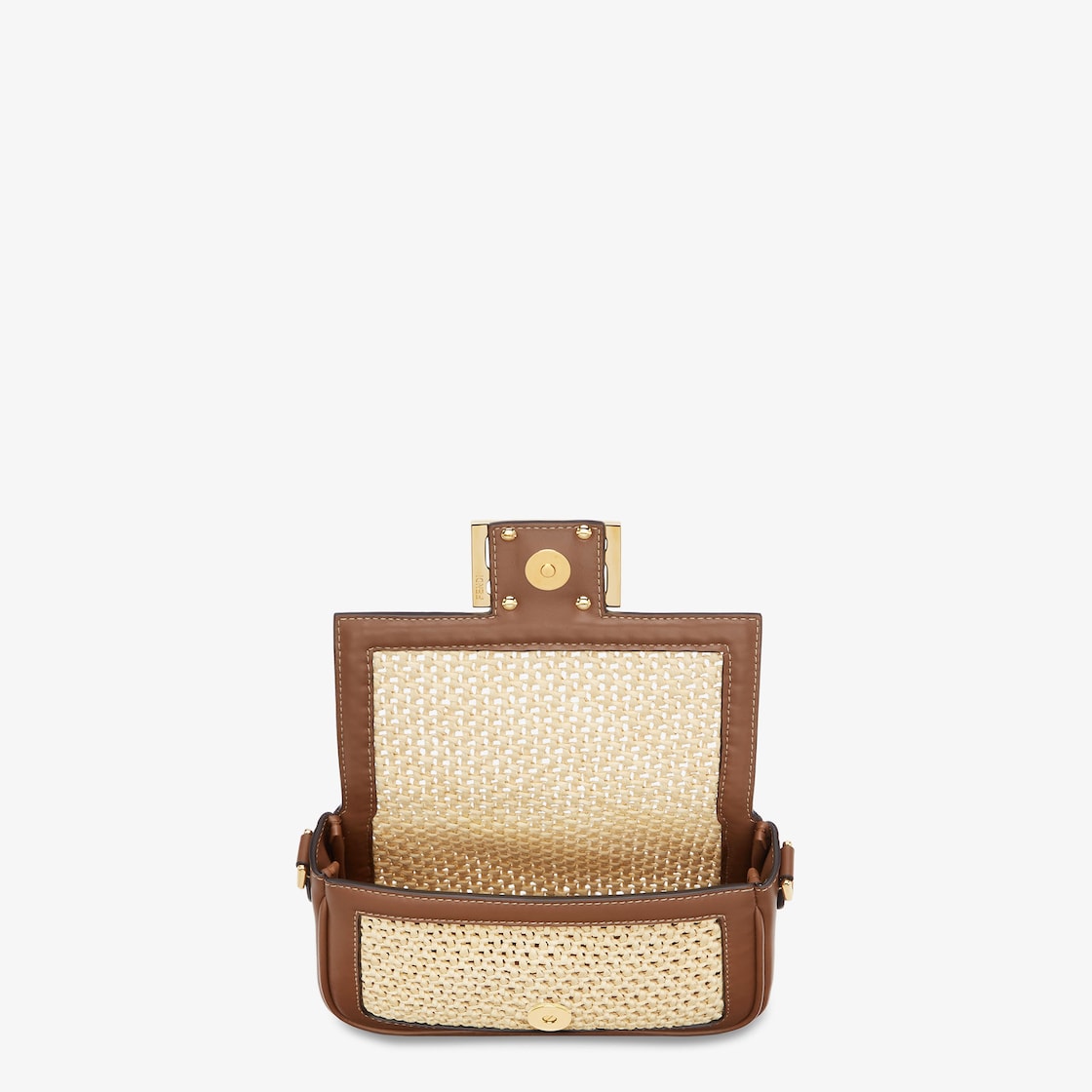 Replicate Baguette Mini Brown Leather and Macramé Bag(1:1 replica)