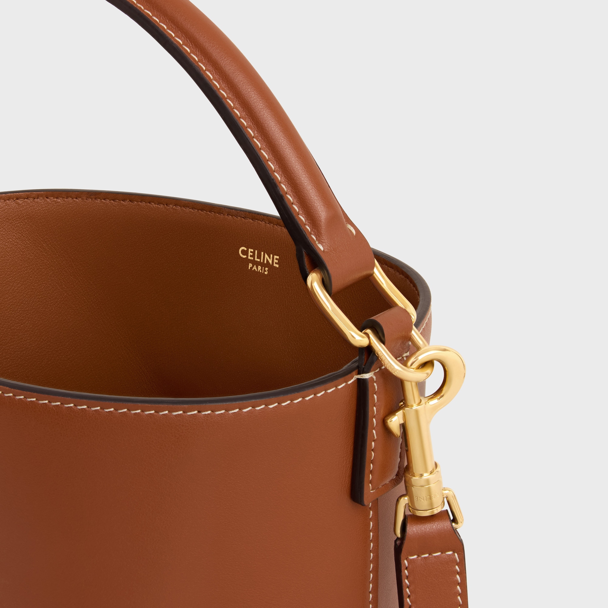Replicate SMALL BUCKET LOUISE IN SMOOTH CALFSKIN TAN(1:1 replica)