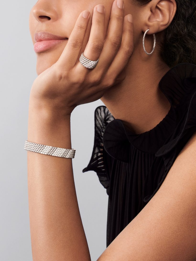 Replicate Perlée diamonds bracelet, 5 rows, medium model(1:1 replica)