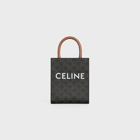 Replicate MINI VERTICAL CABAS IN TRIOMPHE CANVAS AND CALFSKIN WITH CELINE PRINT TAN(1:1 replica)