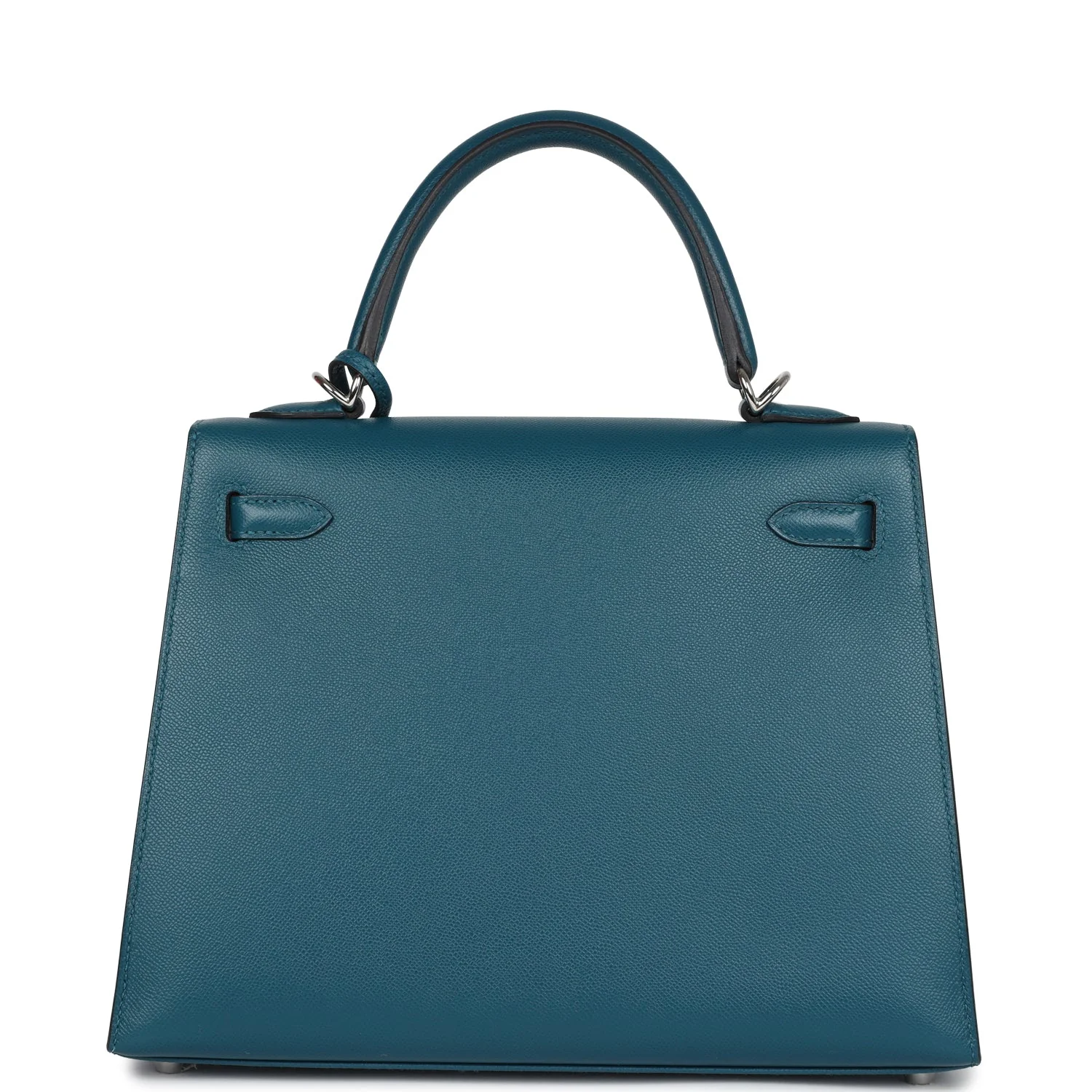 Replicate Hermes Kelly Sellier 25 Vert Bosphore Verso Madame Palladium Hardware(1:1 replica)