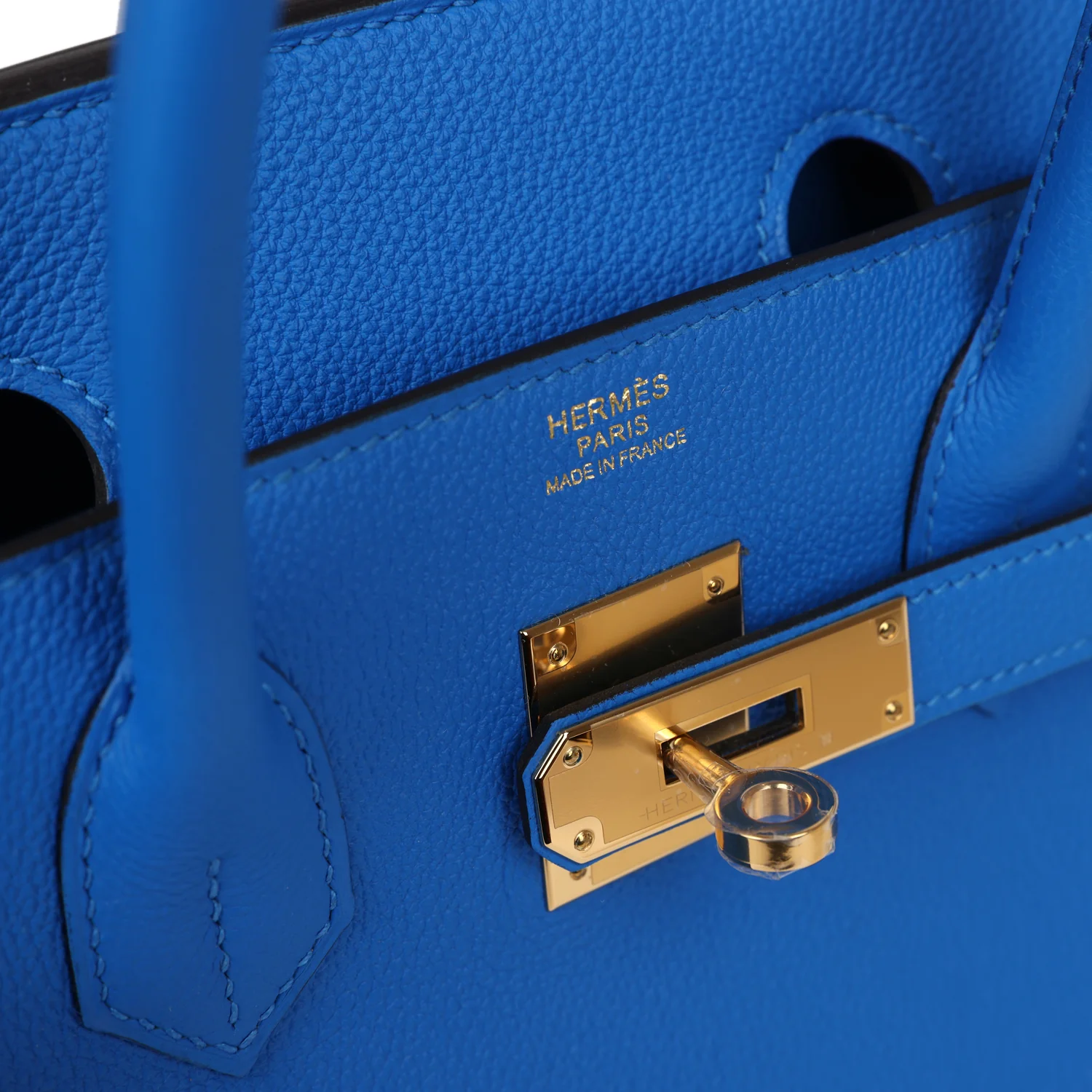 Replicate Hermes Birkin 30 Bleu Hydra Togo Gold Hardware(1:1 replica)