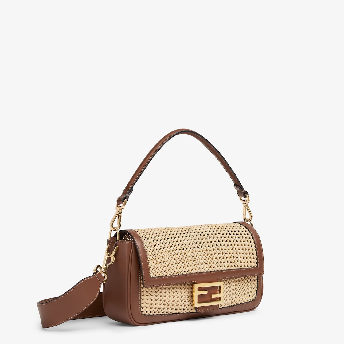 Replicate Baguette Brown Leather and Macramé Bag(1:1 replica)