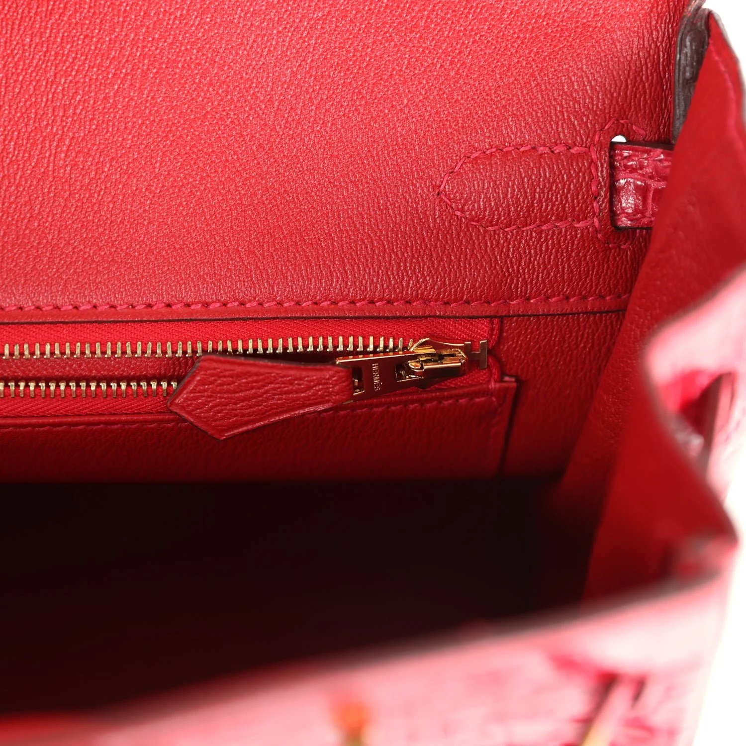 Replicate Hermes Birkin 25 Braise Shiny Porosus Crocodile Gold Hardware(1:1 replica)