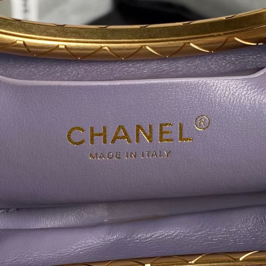 Replicate Chanel 24B AS5038 Lambskin Clutch Purple(1:1 replica)