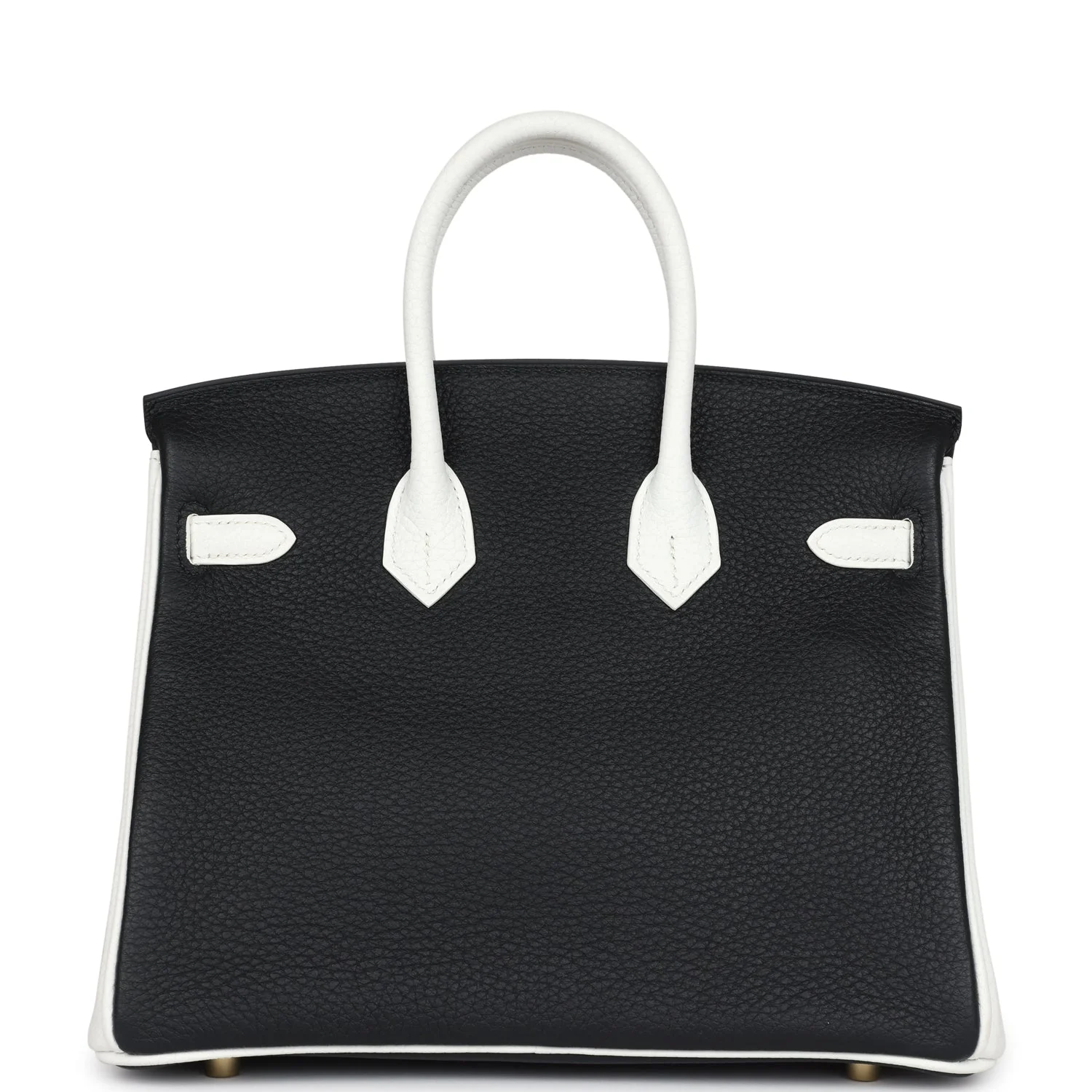 Replicate Hermes Special Order (HSS) Birkin 25 Black and White Clemence Gold Hardware(1:1 replica)