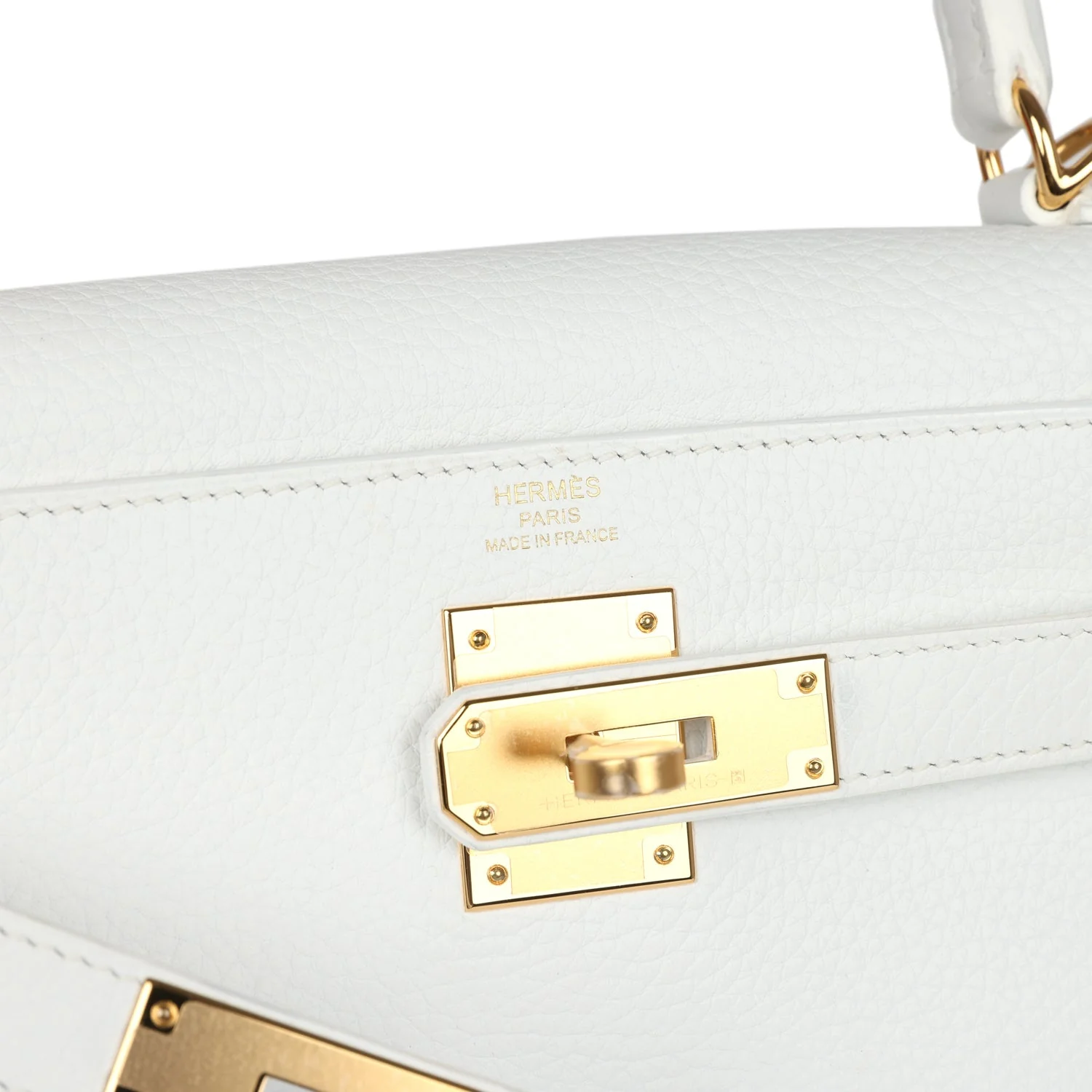 Replicate Hermes Kelly Retourne 28 White Clemence Gold Hardware(1:1 replica)
