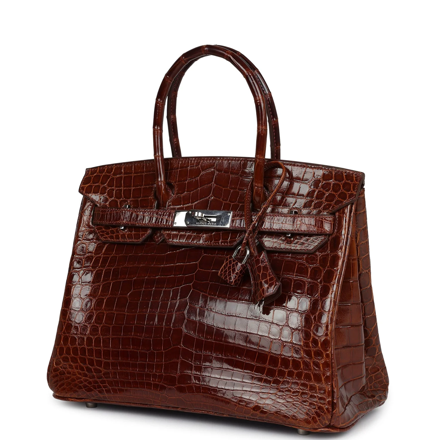 Replicate Hermes Birkin 30 Miel Shiny Niloticus Crocodile Palladium Hardware(1:1 replica)