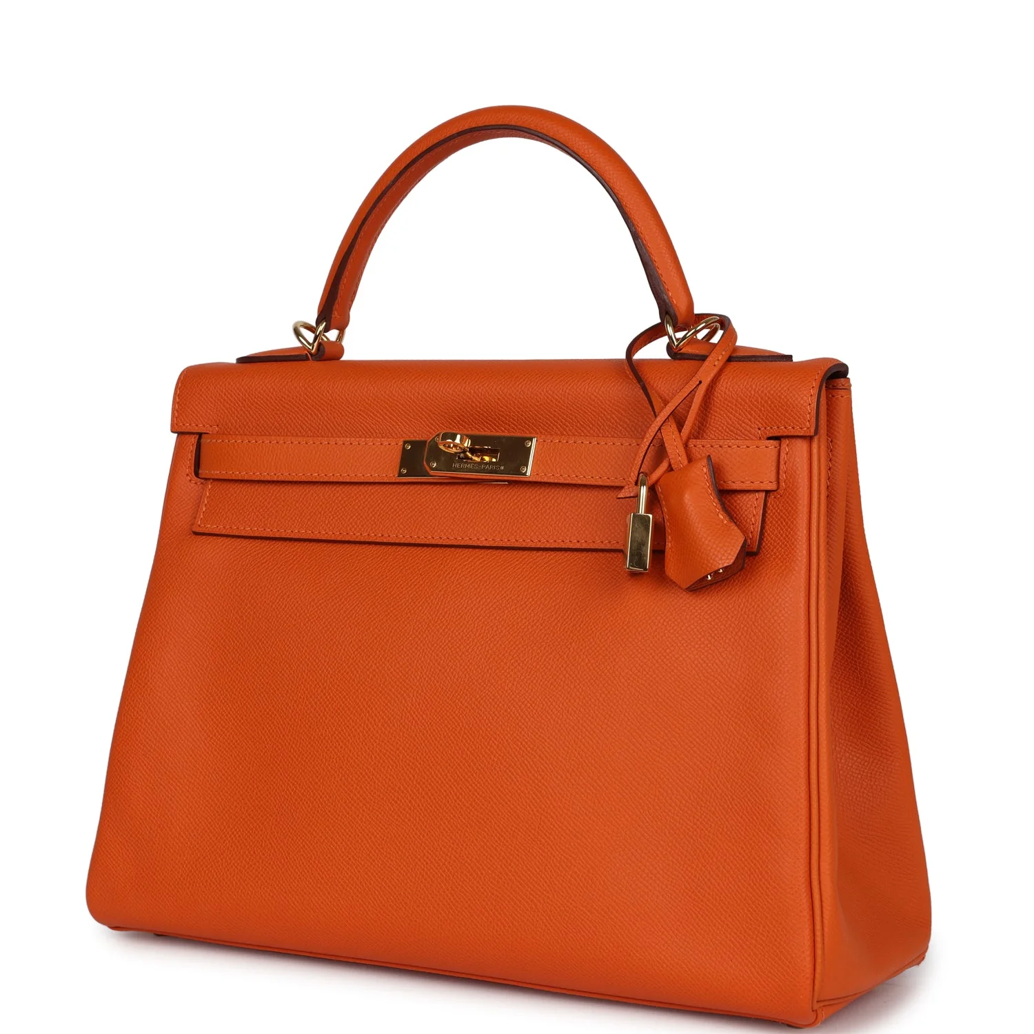 Replicate Hermes Kelly Retourne 32 Orange H Epsom Gold Hardware(1:1 replica)