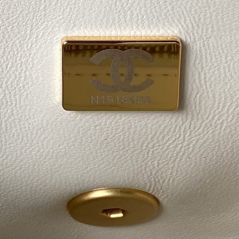 Replicate Chanel 23S AS4041 Mini Camellia Embossed Rectangular Flap Bag Antique Gold Hardware White(1:1 replica)