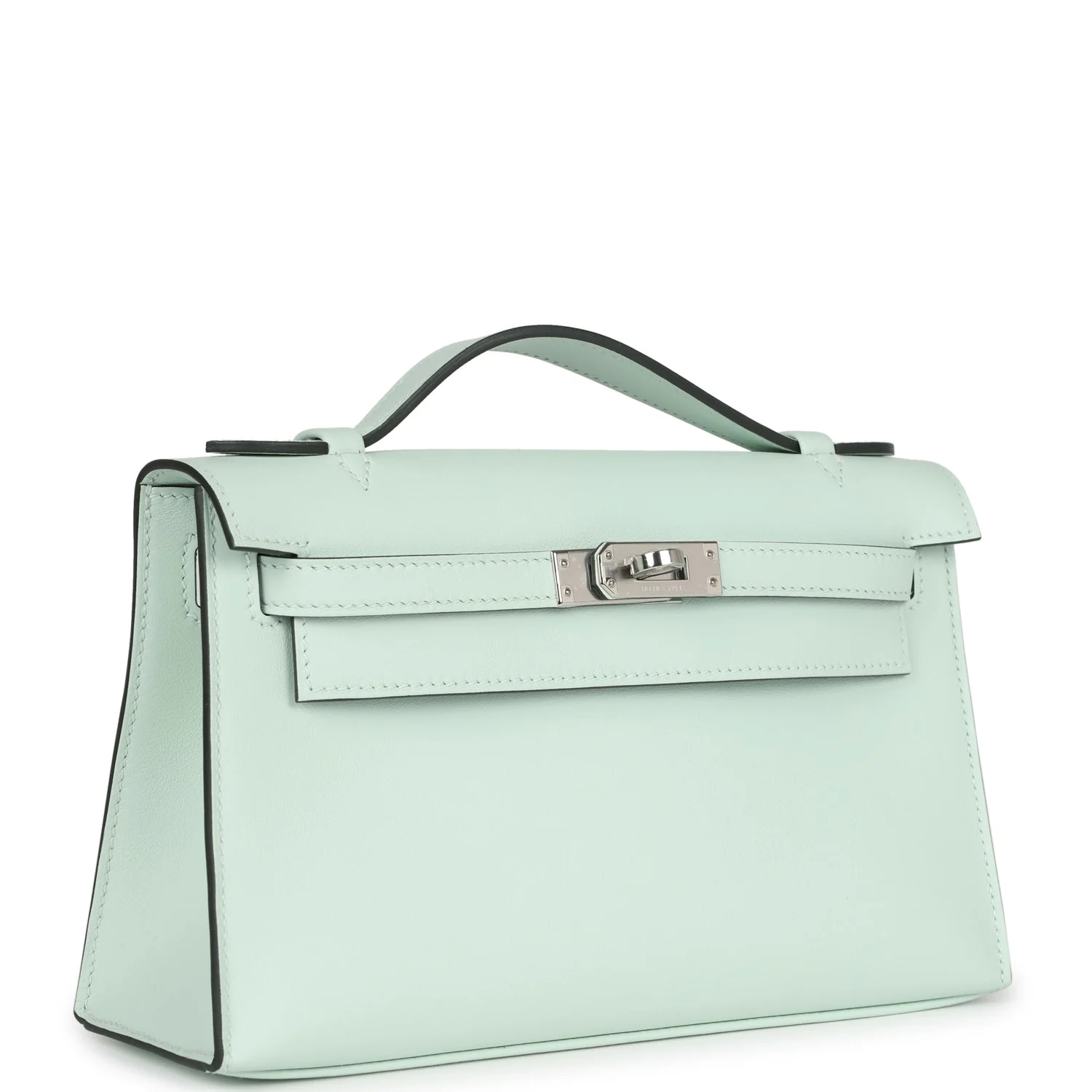 Replicate Hermes Kelly Pochette Vert Peppermint Swift Palladium Hardware(1:1 replica)