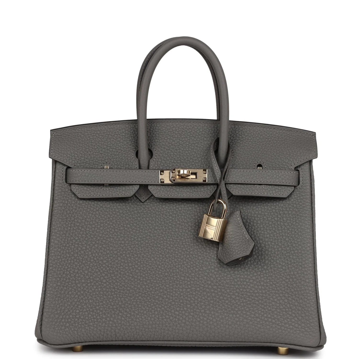 Replicate Hermes Birkin 25 Gris Meyer Togo Permabrass Hardware(1:1 replica)