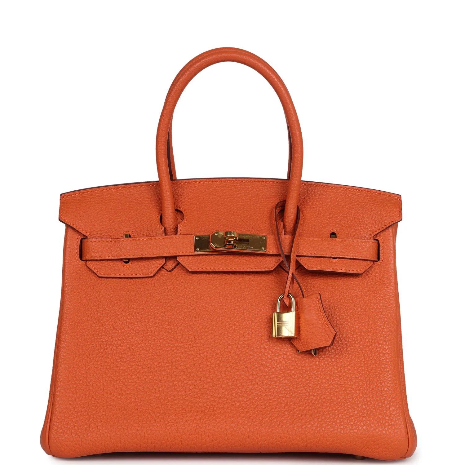 Replicate Hermes Birkin 30 Orange Togo Gold Hardware(1:1 replica)