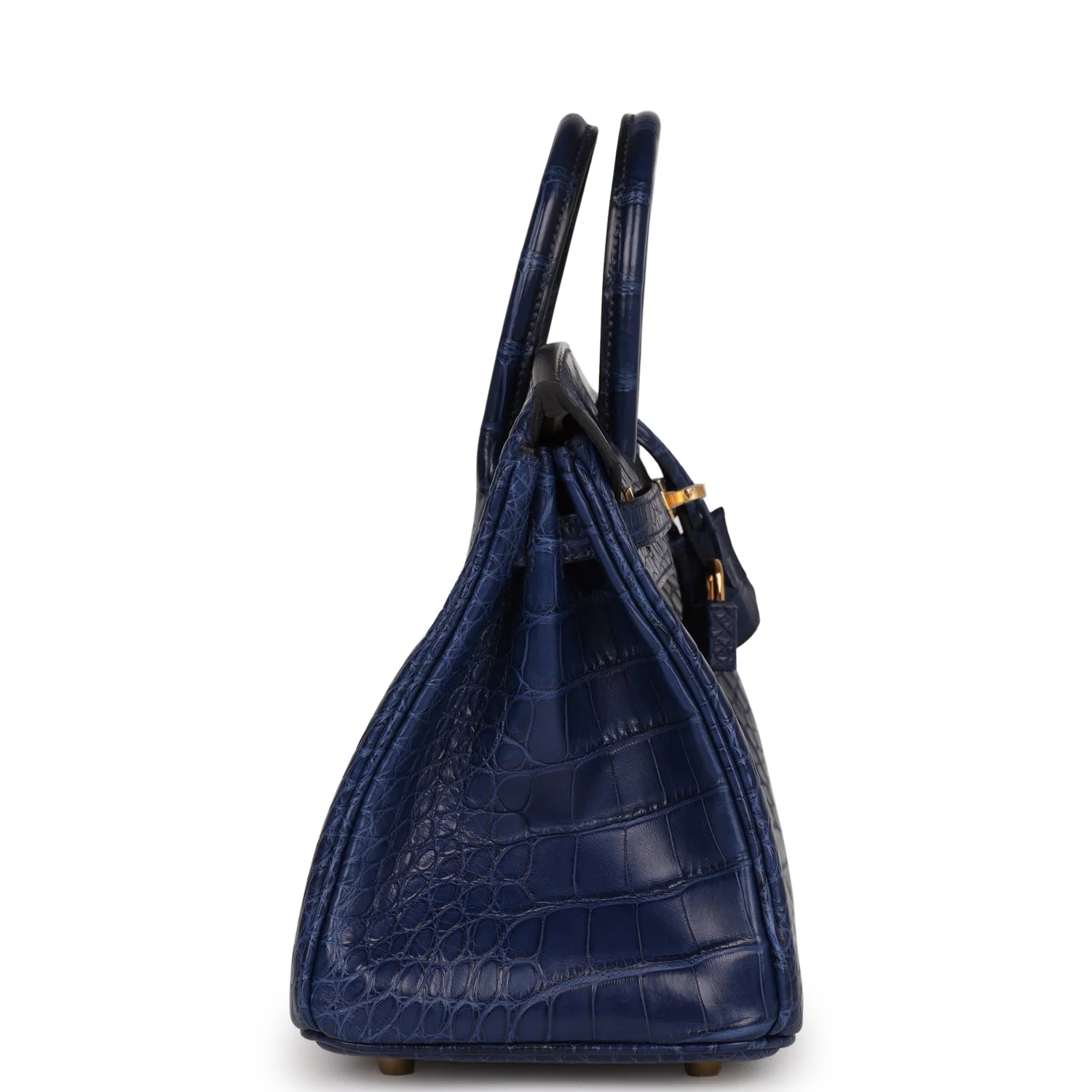 Replicate Hermes Birkin 25 Bleu Saphir Matte Alligator Gold Hardware(1:1 replica)