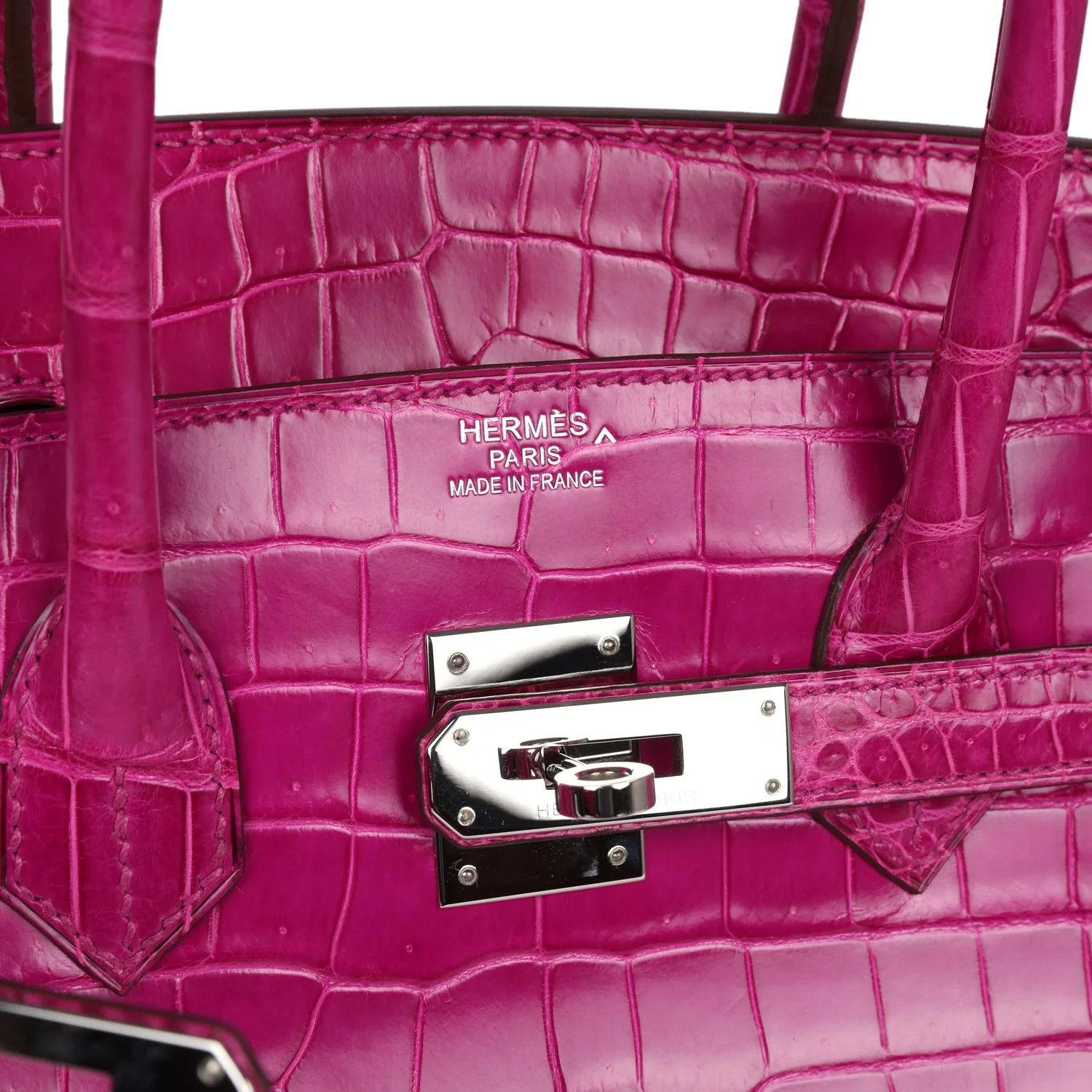 Replicate Hermes Birkin 35 Rose Sheherazade Shiny Porosus Crocodile Palladium Hardware(1:1 replica)