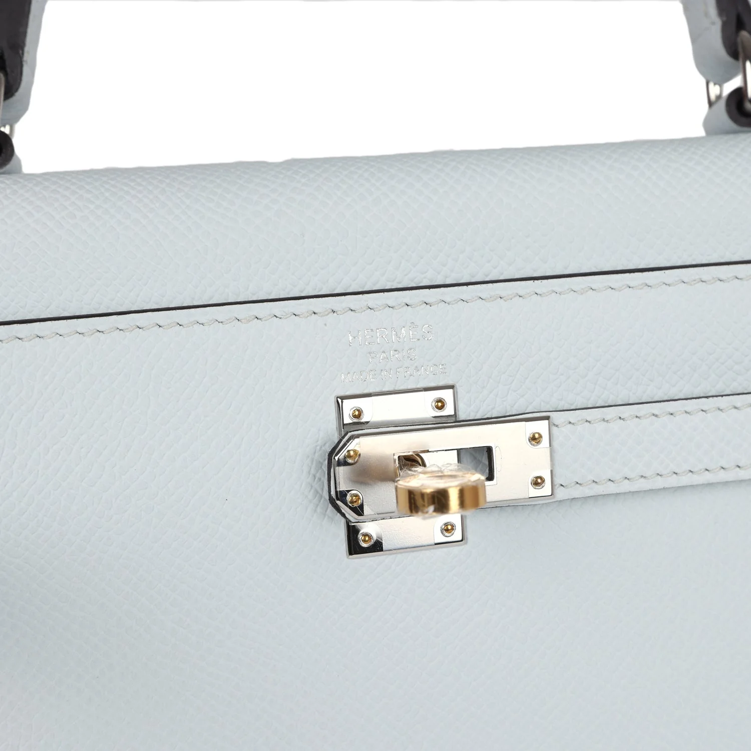 Replicate Hermes Kelly Sellier 25 Gris Platine Epsom Electrum Hardware(1:1 replica)