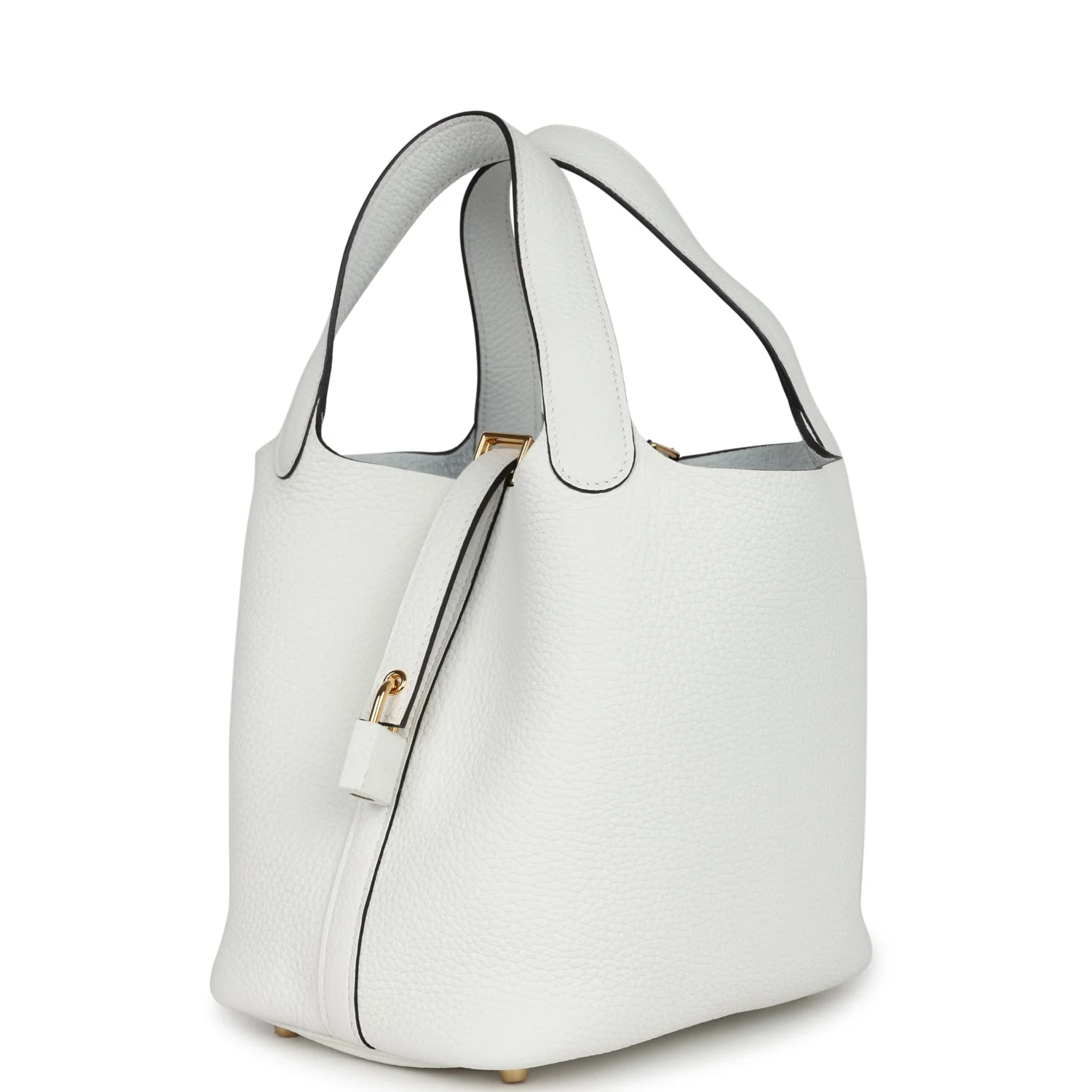 Replicate Hermes Picotin Lock 18 New White Clemence Gold Hardware(1:1 replica)