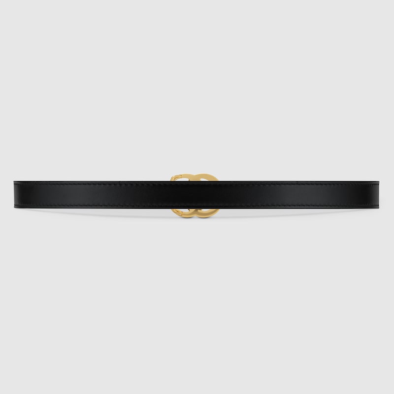 Replicate GG Marmont thin leather belt with shiny buckle(1:1 replica)