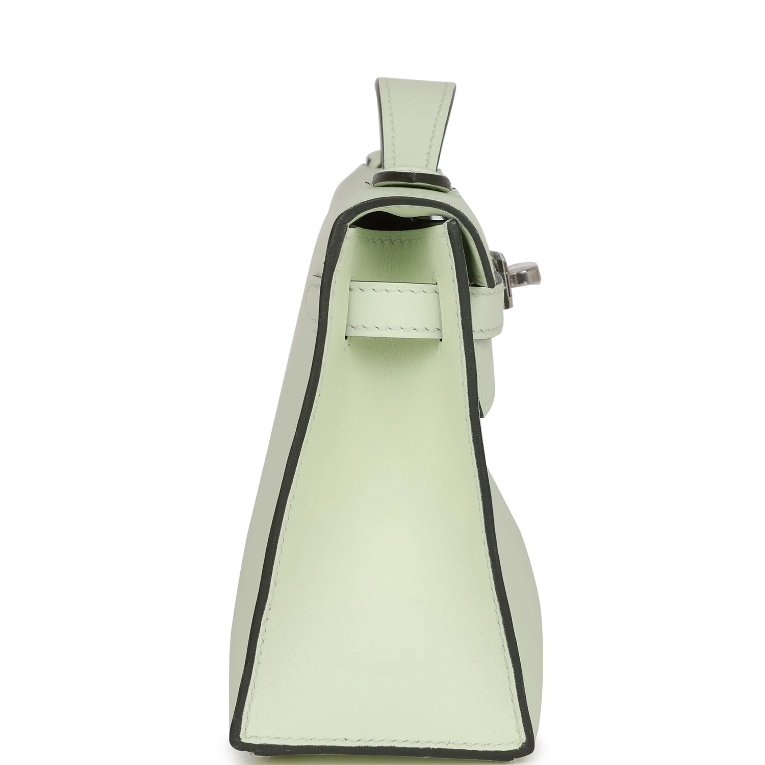 Replicate Hermes Kelly Pochette Vert Fizz Swift Palladium Hardware(1:1 replica)