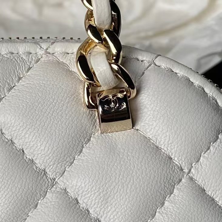 Replicate Chanel 24B AP3354 Calfskin Chain Clutch White(1:1 replica)