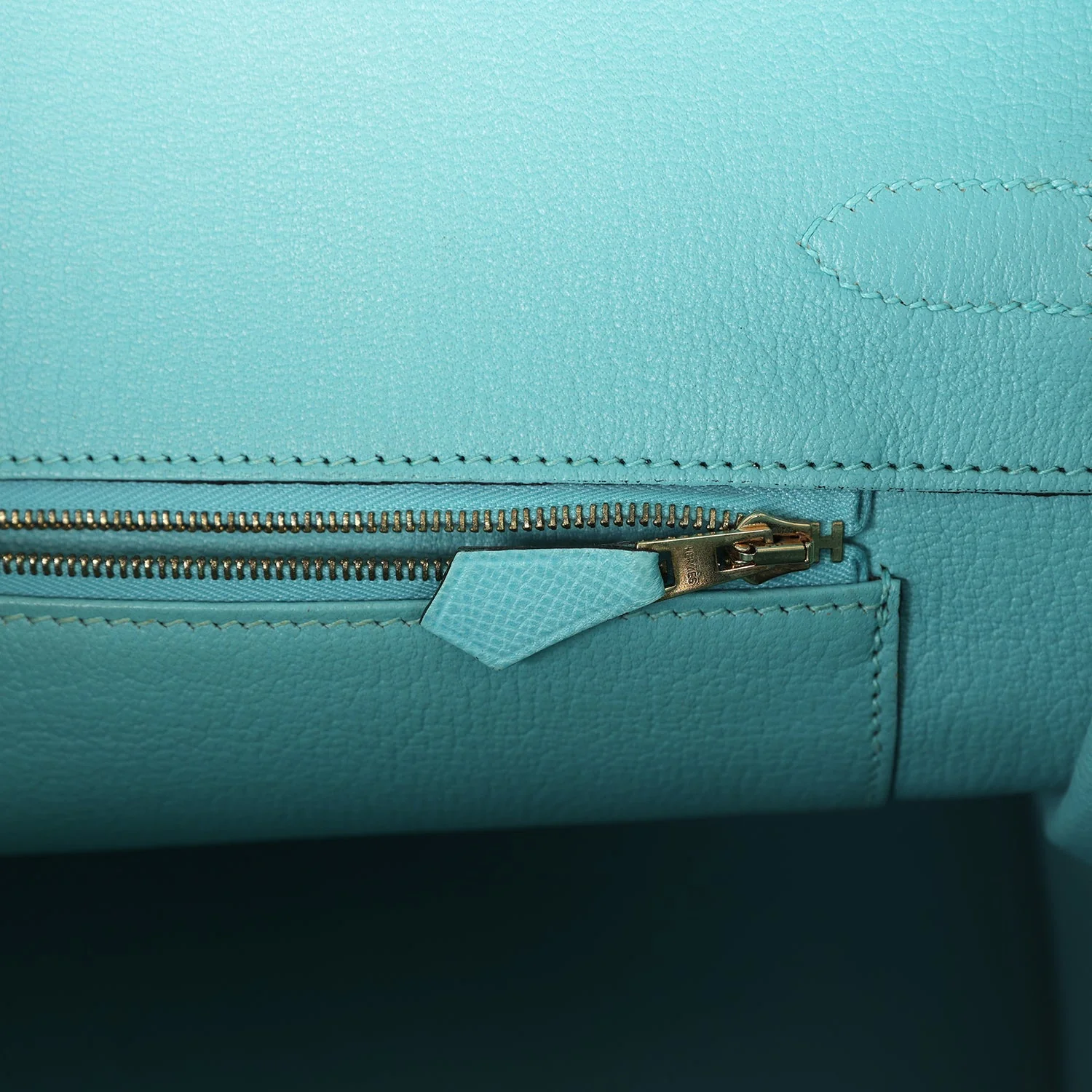 Replicate Hermes Birkin 35 Bleu Atoll Epsom Gold Hardware(1:1 replica)
