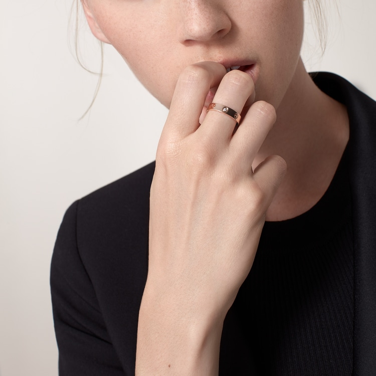 Replicate LOVE ring, small model, 1 diamond(1:1 replica)