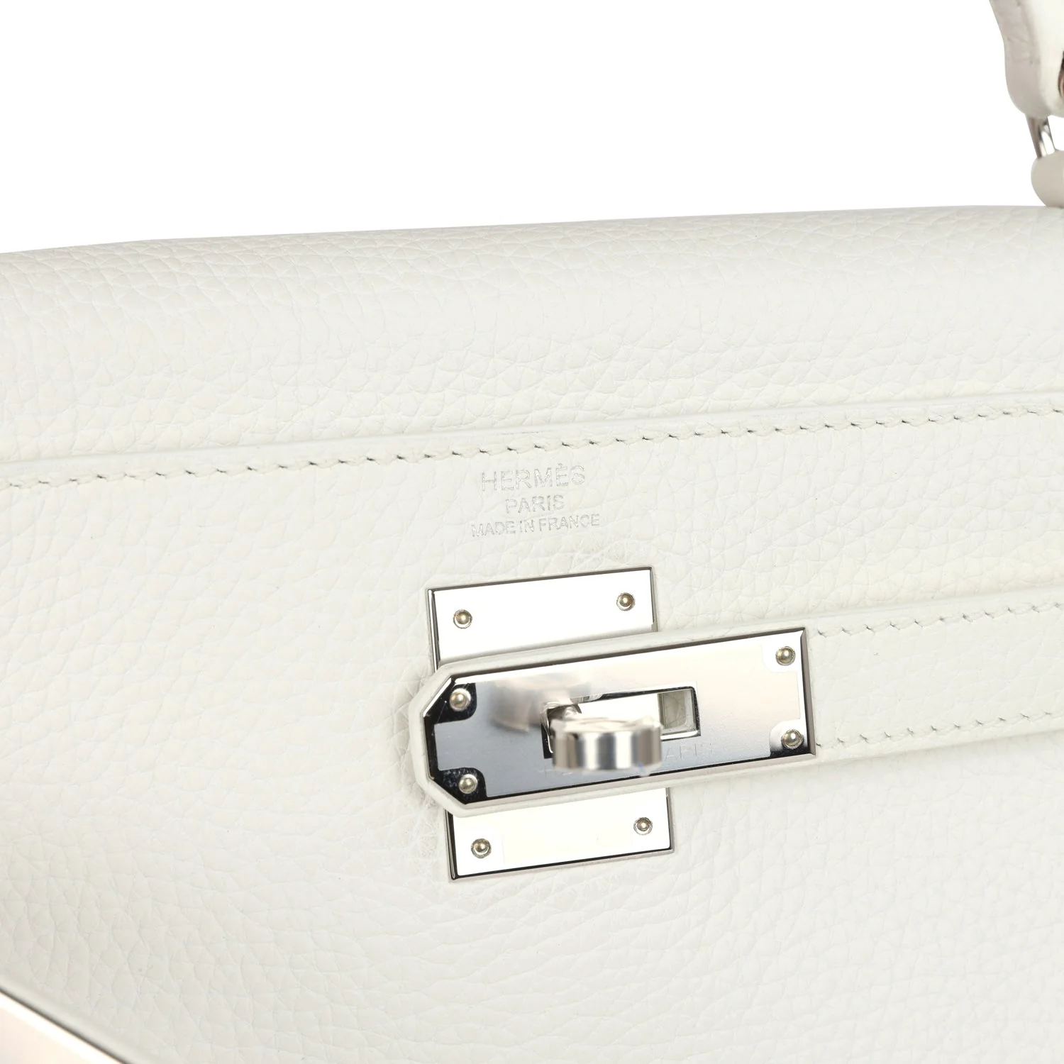 Replicate Hermes Kelly Retourne 28 White Clemence Palladium Hardware(1:1 replica)