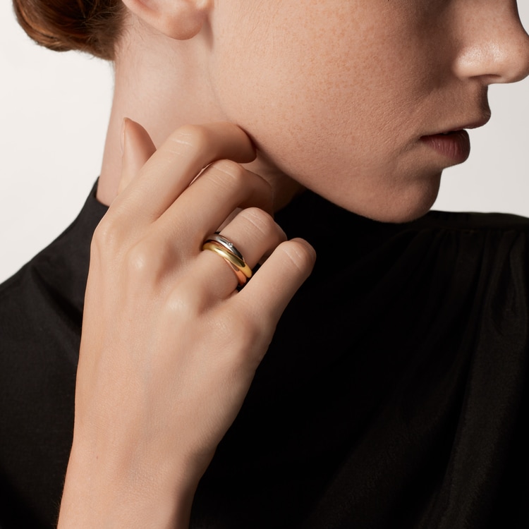 Replicate Trinity ring, classic model, 5 diamonds(1:1 replica)