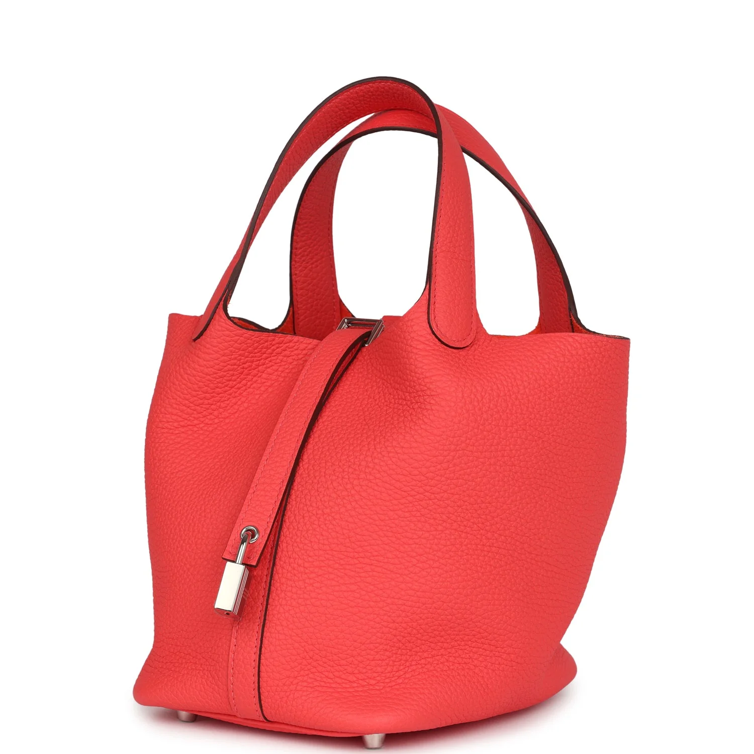 Replicate Hermes Picotin Lock 18 Rose Texas Clemence Palladium Hardware(1:1 replica)