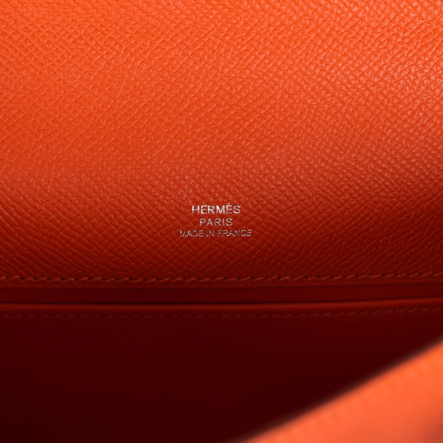 Replicate Hermes Kelly Pochette Feu Epsom Palladium Hardware(1:1 replica)