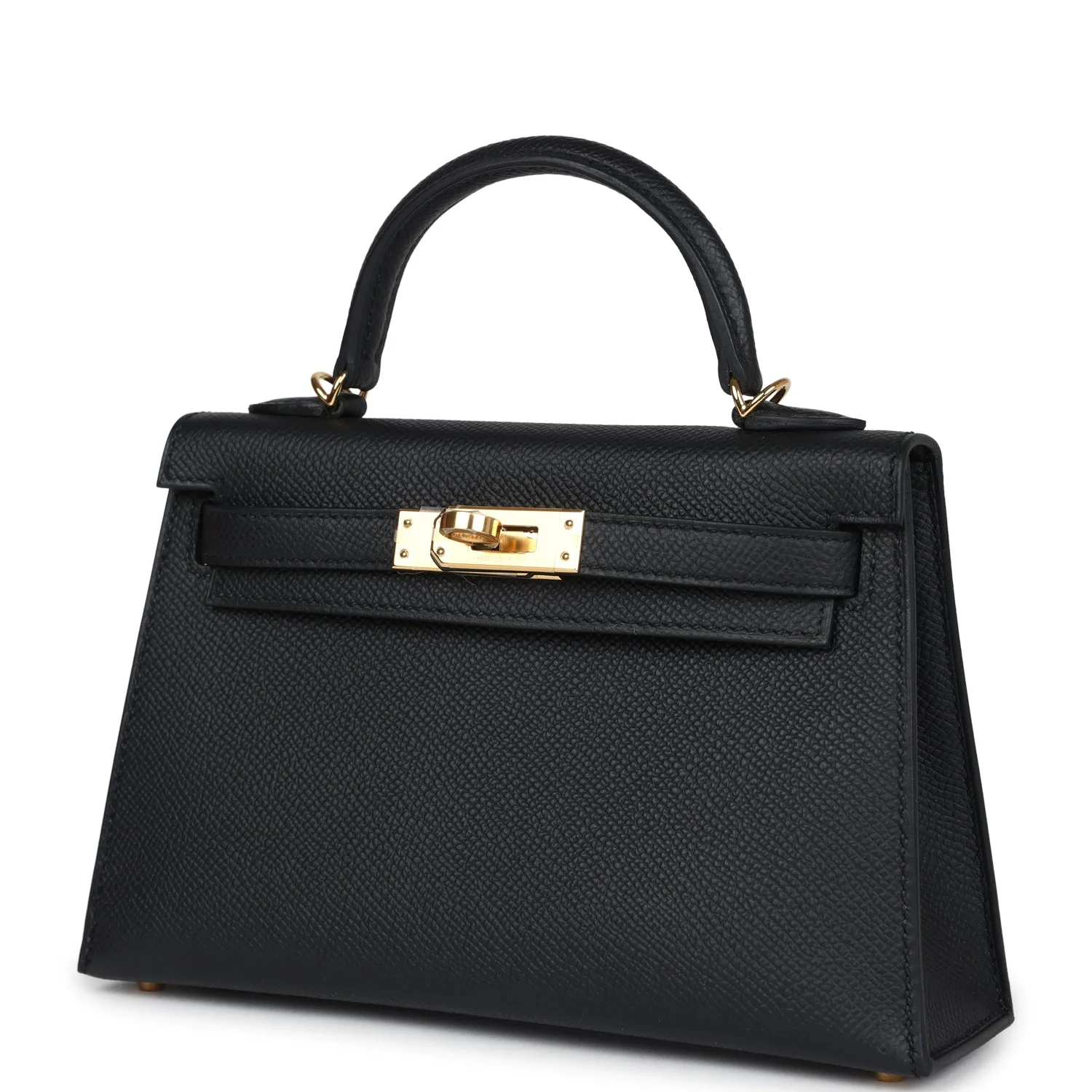Replicate Hermes Kelly Sellier 20 Black Epsom Gold Hardware(1:1 replica)