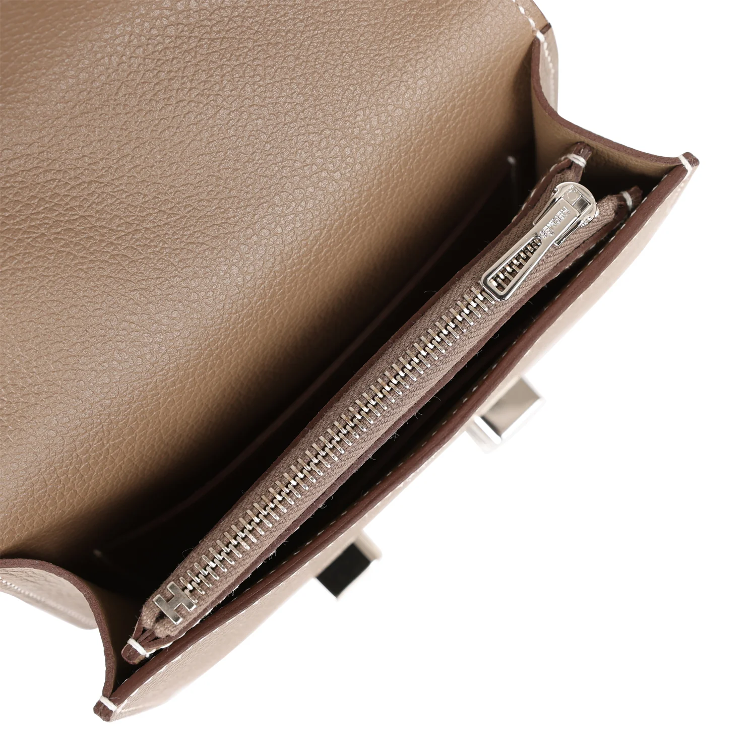 Replicate Hermes Constance Slim Wallet Etoupe Evercolor Palladium Hardware(1:1 replica)