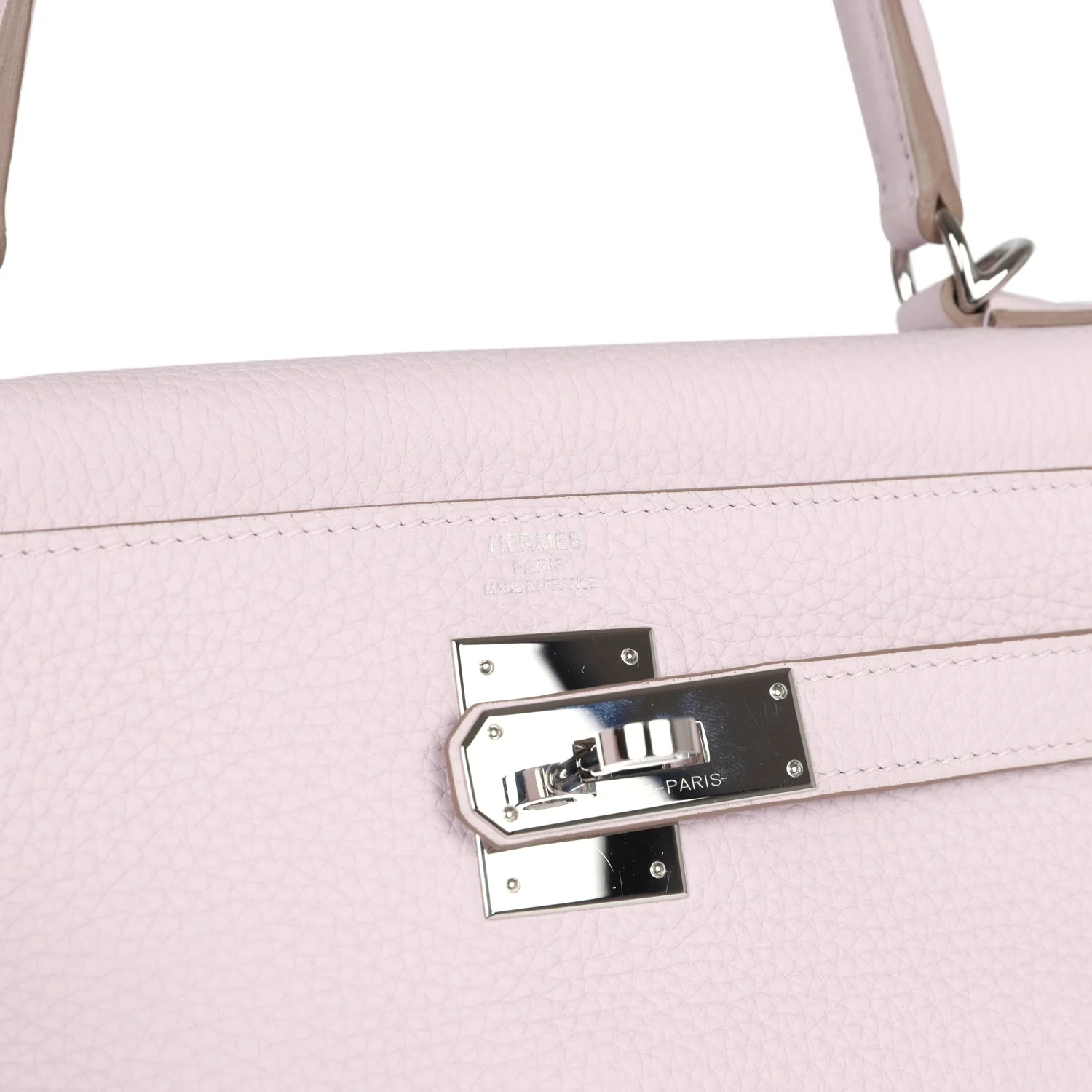 Replicate Hermes Kelly Retourne 28 Mauve Pale Clemence Palladium Hardware(1:1 replica)
