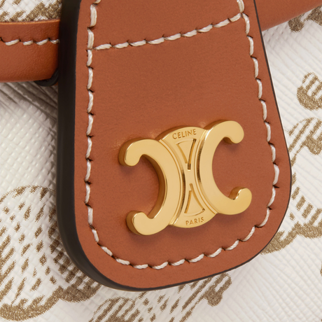 Replicate MINI BESACE IN TRIOMPHE CANVAS AND CALFSKIN WHITE(1:1 replica)