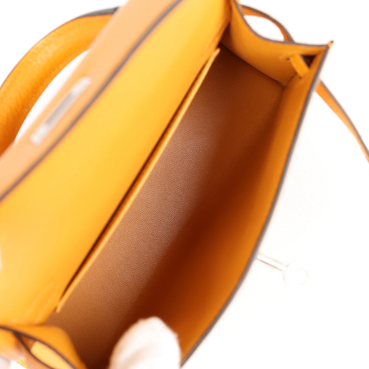 Replicate Hermes Kelly Sellier 20 Moutarde Chevre Palladium Hardware(1:1 replica)