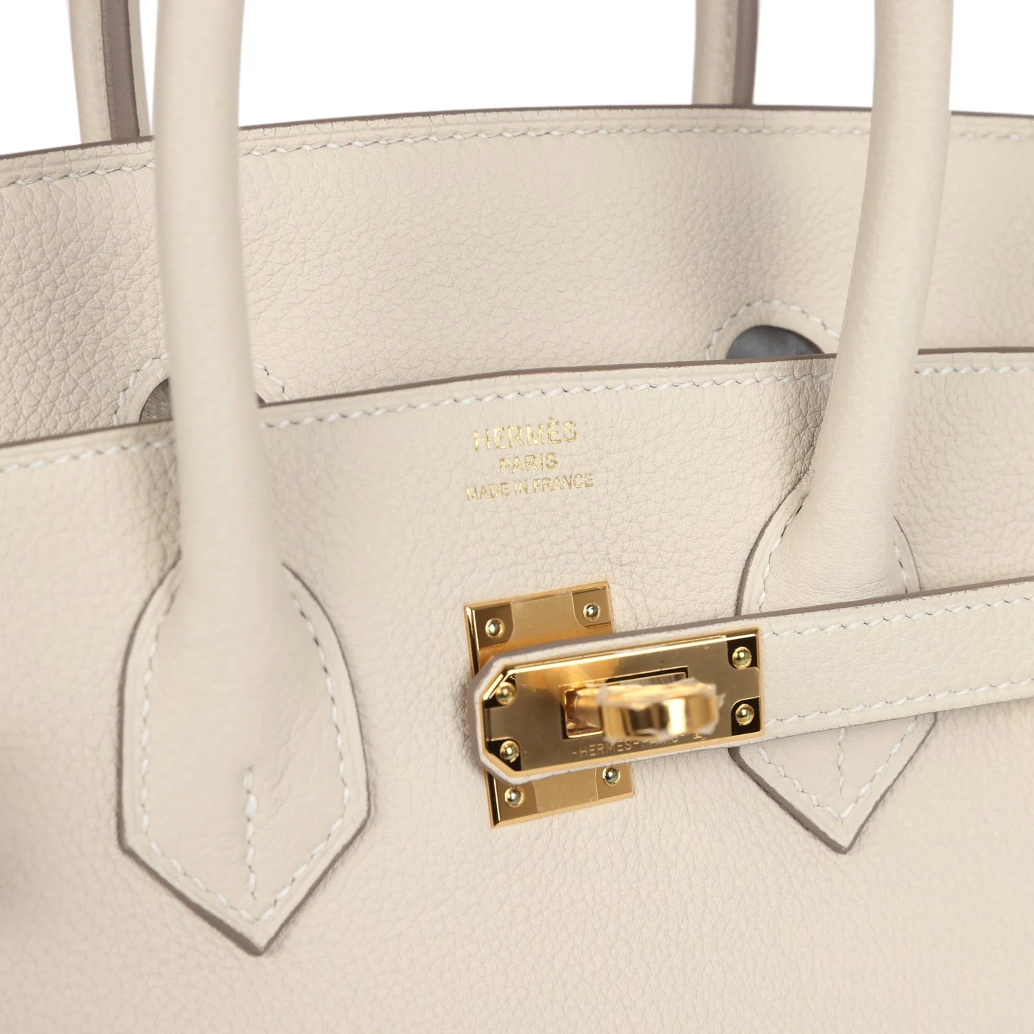 Replicate Hermes Birkin 25 Craie Taurillon Novillo Gold Hardware(1:1 replica)