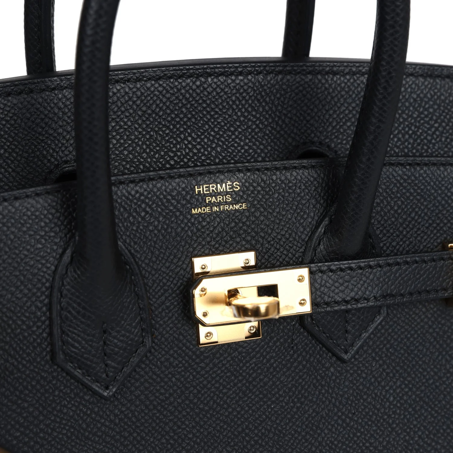Replicate Hermes Birkin Sellier 25 Black Epsom Gold Hardware(1:1 replica)