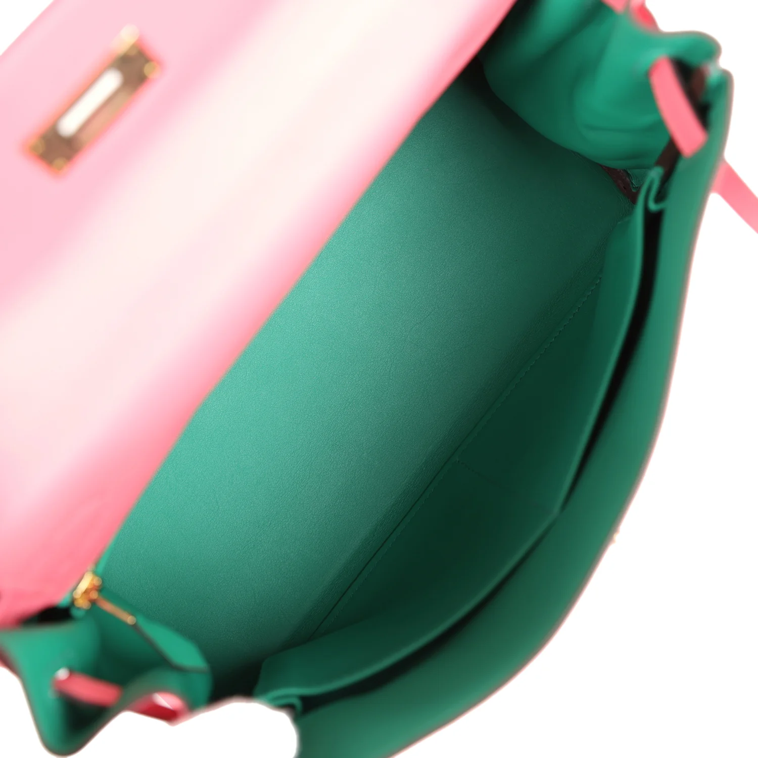 Replicate Hermes Special Order (HSS) Kelly Retourne 28 Rose Azalee and Vert Vertigo Swift Gold Hardware(1:1 replica)