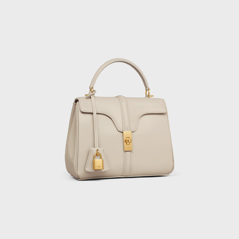 Replicate SMALL 16 BAG IN SATINATED CALFSKIN LIGHT STONE(1:1 replica)