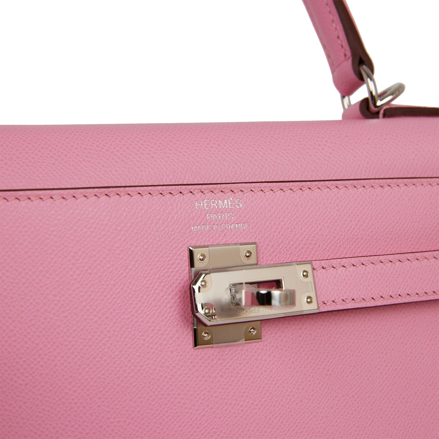 Replicate Hermes Kelly Sellier 25 Pink 5P Verso Madame Palladium Hardware(1:1 replica)