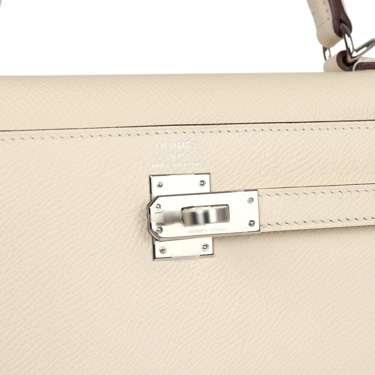 Replicate Hermes Kelly Sellier 25 Nata Verso Epsom Palladium Hardware(1:1 replica)