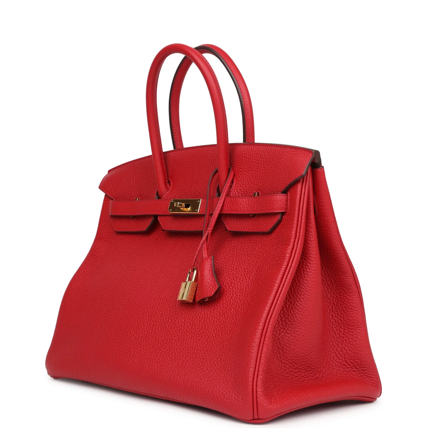 Replicate Hermes Birkin 35 Rouge Casaque Togo Gold Hardware(1:1 replica)