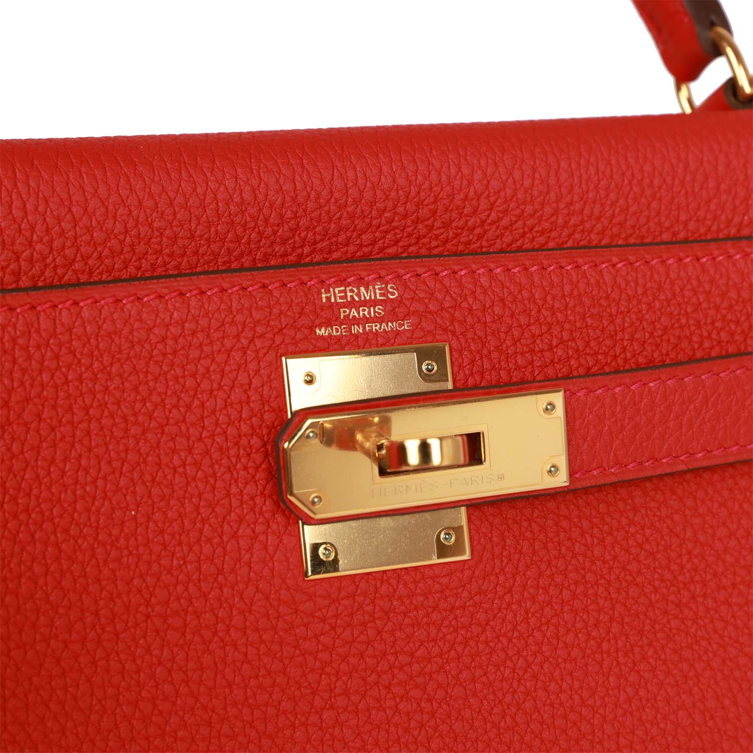 Replicate Hermes Kelly Retourne 28 Rouge Casaque Togo Gold Hardware(1:1 replica)