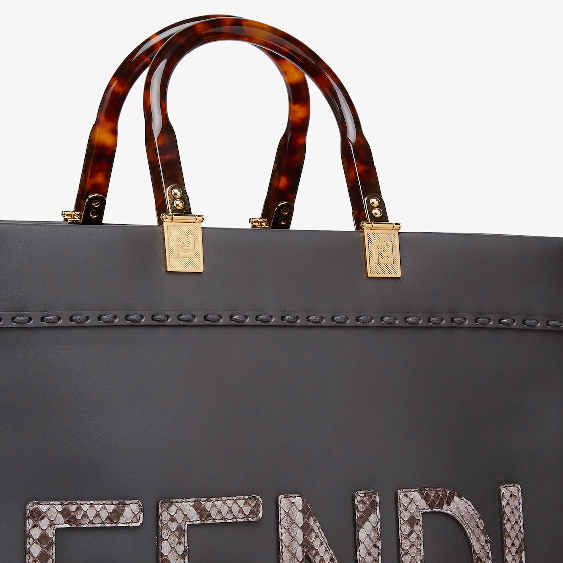 Replicate Fendi Sunshine Medium Snakeskin Shopping Bag(1:1 replica)