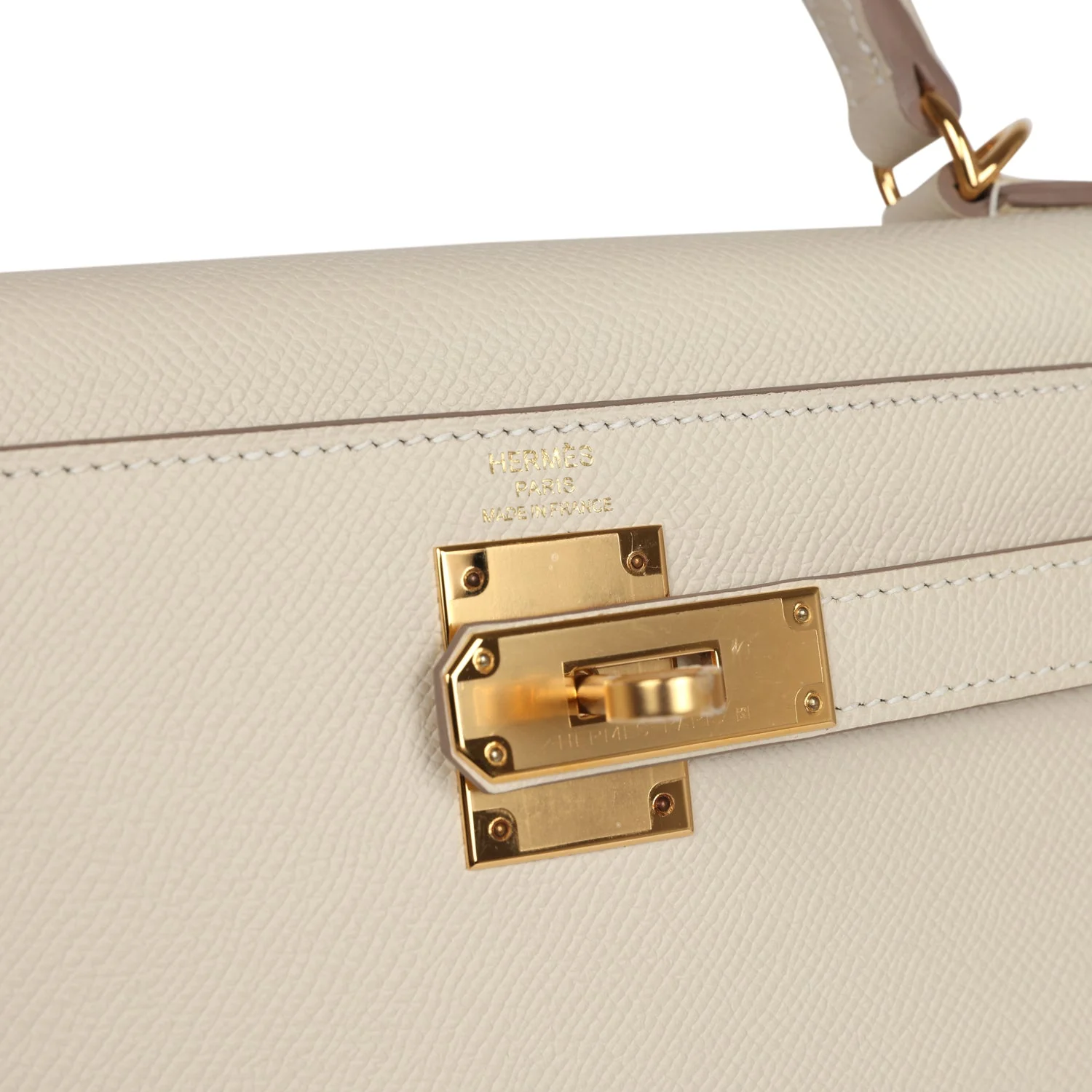 Replicate Hermes Kelly Sellier 28 Craie Epsom Gold Hardware(1:1 replica)