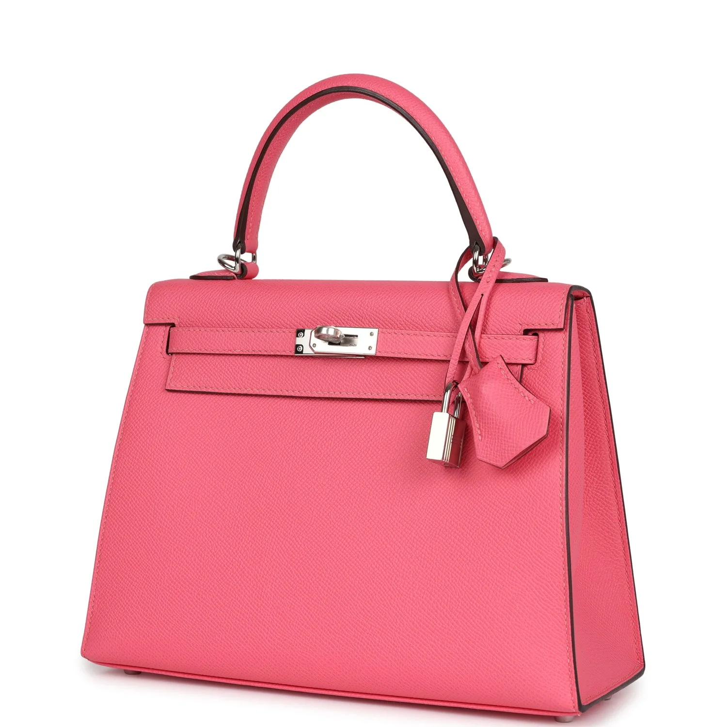 Replicate Hermes Kelly Sellier 25 Rose Azalee Epsom Palladium Hardware(1:1 replica)