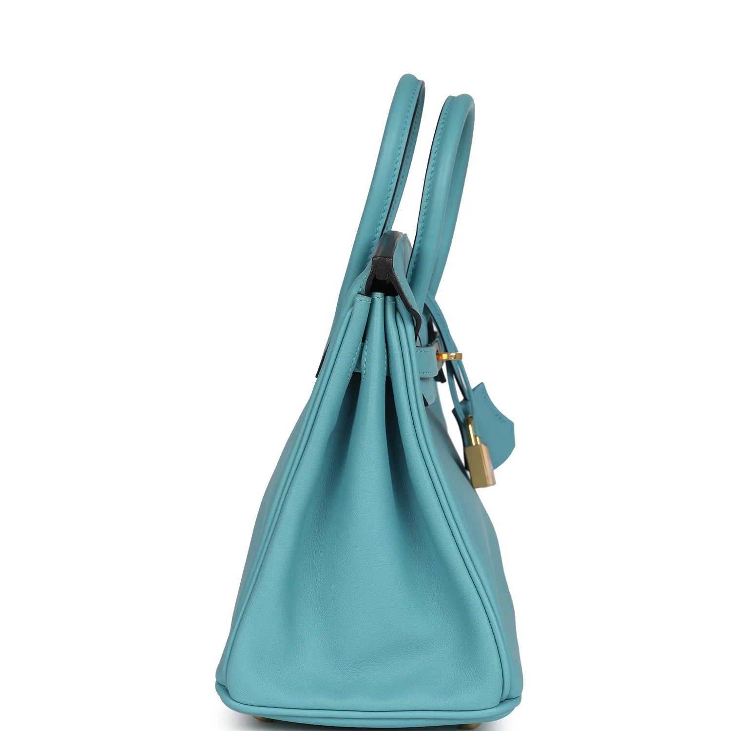 Replicate Hermes Birkin 25 Bleu Saint Cyr Swift Gold Hardware(1:1 replica)