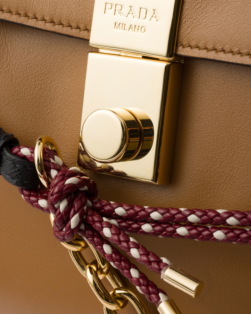 Replicate Prada Soft Sound Large Leather Shoulder Bag With Charms(1:1 replica)